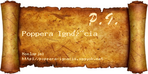 Poppera Ignácia névjegykártya